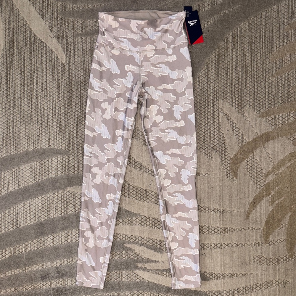 REEBOK Women’s Camo Leggings - Tan and White NWT